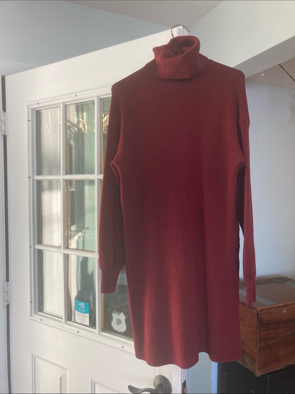 Time and Tru Burgundy Turtleneck Sweater Dress